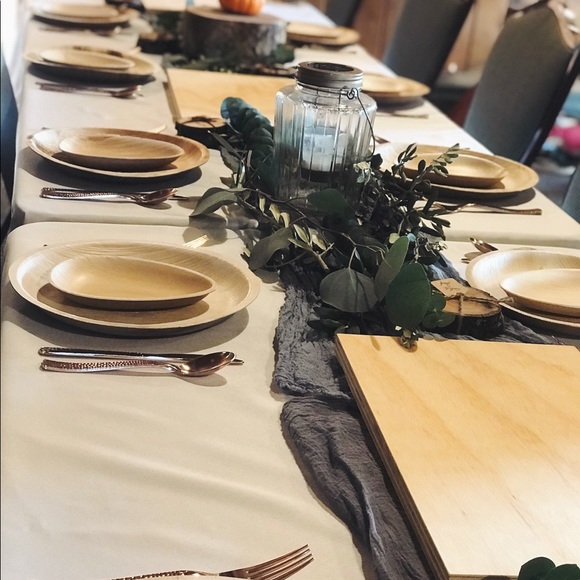 Dusty Blue Gauze Table Runners - Picture 2 of 6